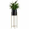 Kwietnik nowoczesny z wkładem 75 cm czarno złoty GLAM