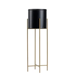 Kwietnik nowoczesny z wkładem 75 cm czarno złoty GLAM