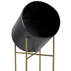 Kwietnik nowoczesny z wkładem 75 cm czarno złoty GLAM