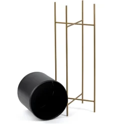 Kwietnik nowoczesny z wkładem 75 cm czarno złoty GLAM