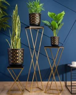 Kwietnik stojak 100 cm blat czarny LOFT metalowy