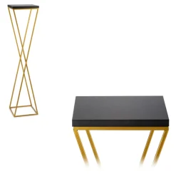 Kwietnik stojak 100 cm blat czarny LOFT metalowy