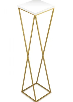 Kwietnik stojak 100 cm złoty biały GLAMOUR