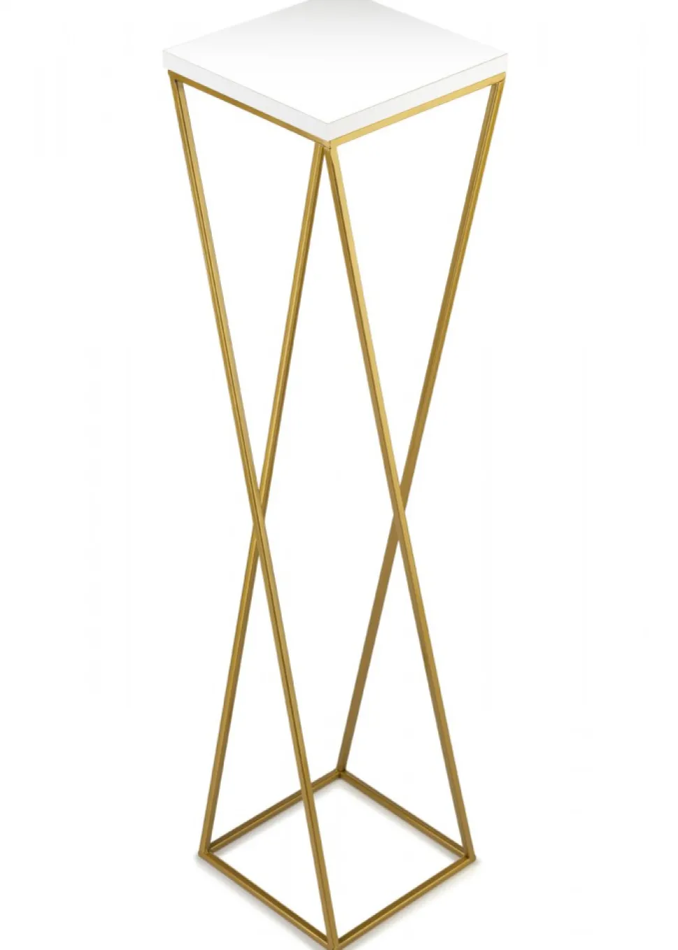 Kwietnik stojak 100 cm złoty biały GLAMOUR