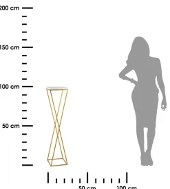 Kwietnik stojak 100 cm złoty biały GLAMOUR