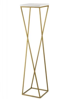 Kwietnik stojak 100 cm złoty biały GLAMOUR