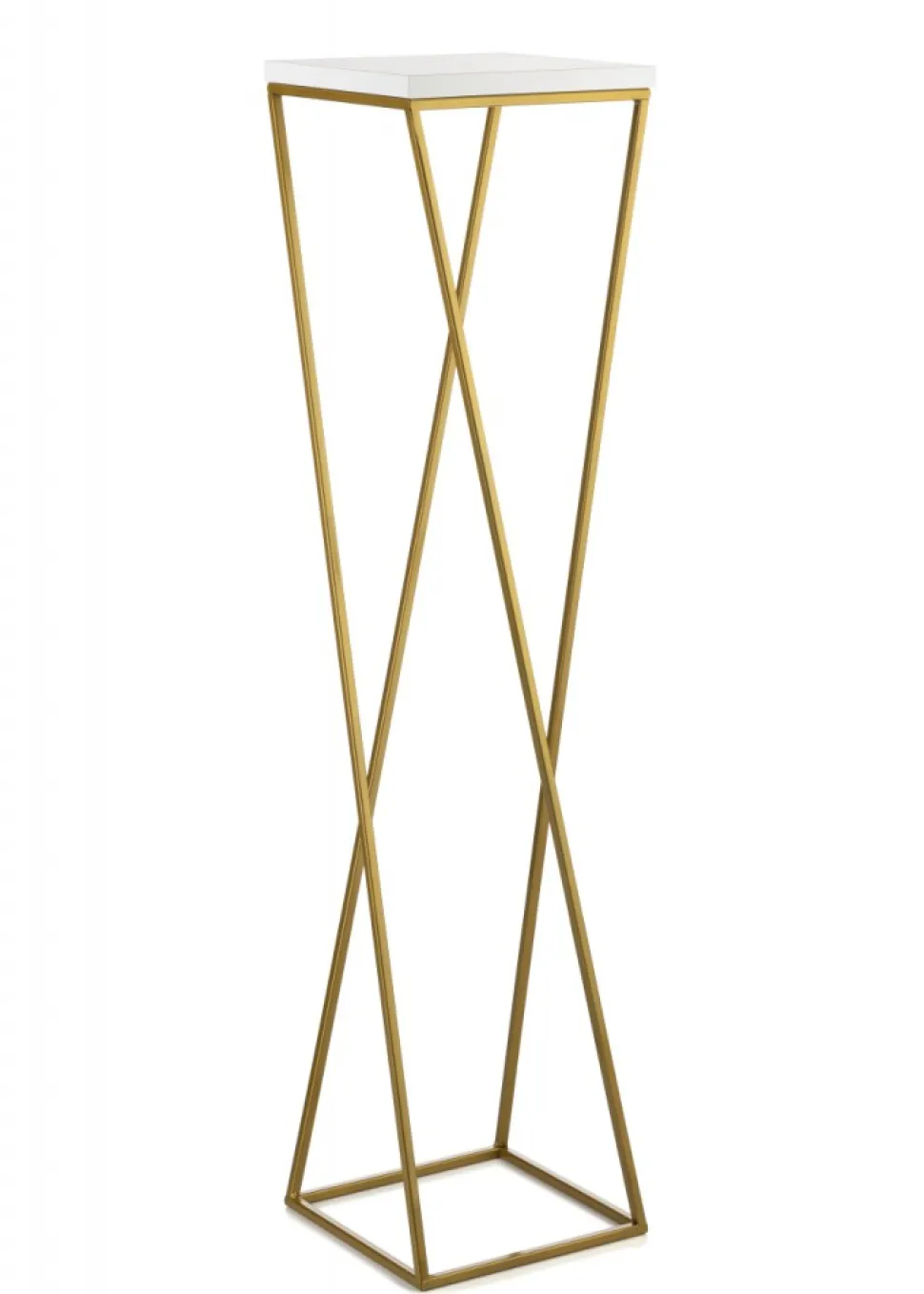 Kwietnik stojak 100 cm złoty biały GLAMOUR