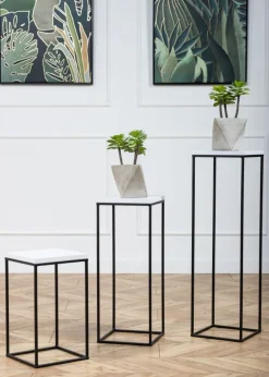 Kwietnik stojący 80 cm BasicLoft biały