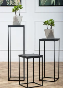 Kwietnik stojący 80 cm BasicLoft czarny