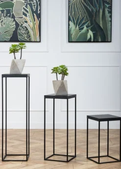 Kwietnik stojący 80 cm BasicLoft czarny
