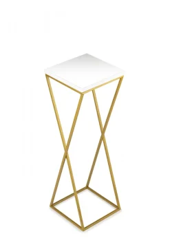 Kwietnik stojący 70 cm blat biały metalowy GLAMOUR