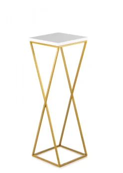Kwietnik stojący 70 cm blat biały metalowy GLAMOUR