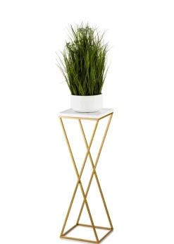 Kwietnik stojący 70 cm blat biały metalowy GLAMOUR