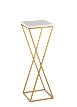 Kwietnik stojący 70 cm blat biały metalowy GLAMOUR