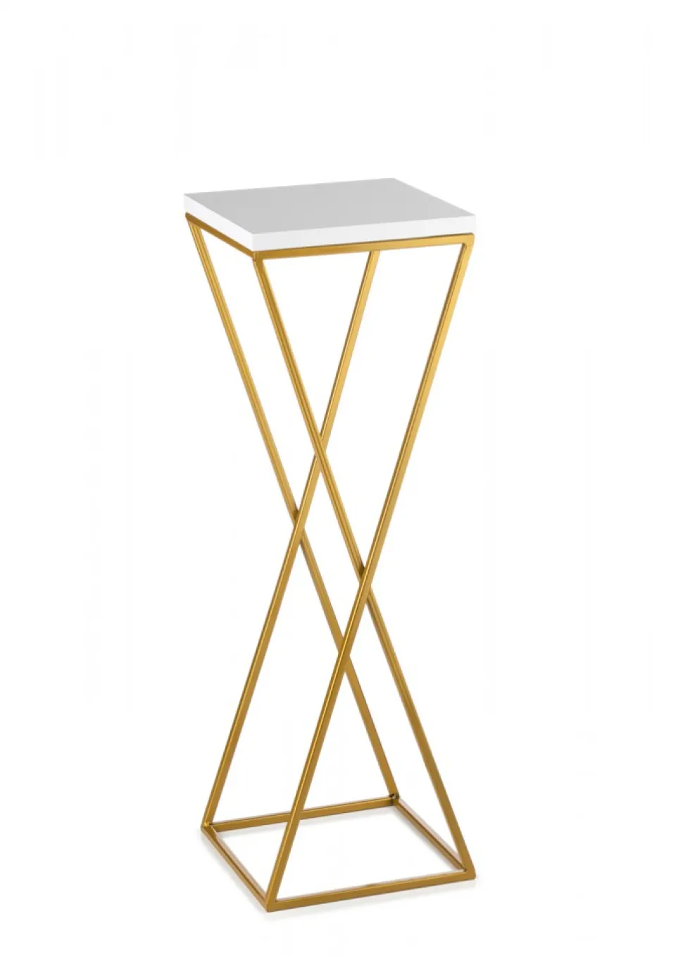 Kwietnik stojący 70 cm blat biały metalowy GLAMOUR