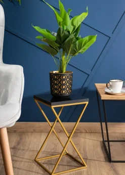 Kwietnik stojący 40 cm blat czarny metal GLAMOUR