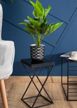 Kwietnik stojący 40 cm z blatem MDF LOFT metalowy