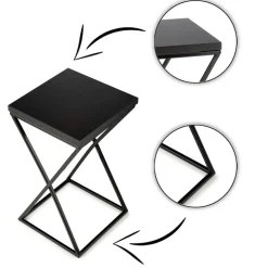 Kwietnik stojący 40 cm z blatem MDF LOFT metalowy