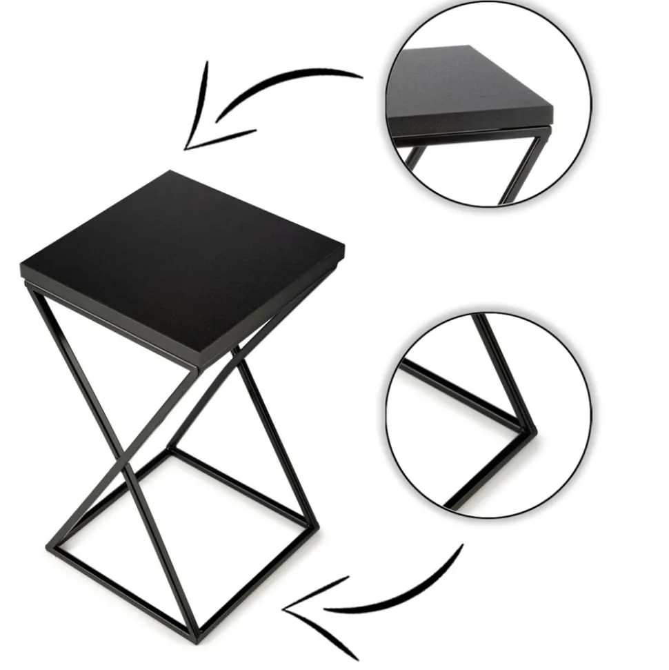 Kwietnik stojący 40 cm z blatem MDF LOFT metalowy
