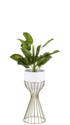 Kwietnik stojący 46 cm złoto biały LOFT metal