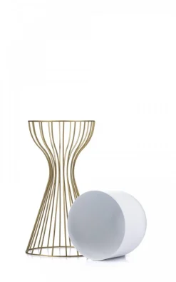 Kwietnik stojący 46 cm złoto biały LOFT metal