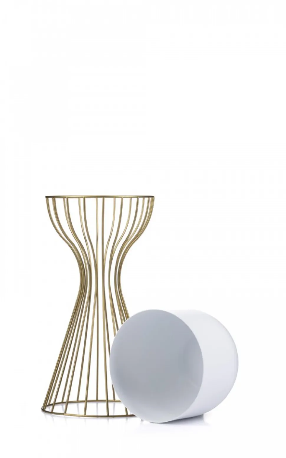 Kwietnik stojący 46 cm złoto biały LOFT metal