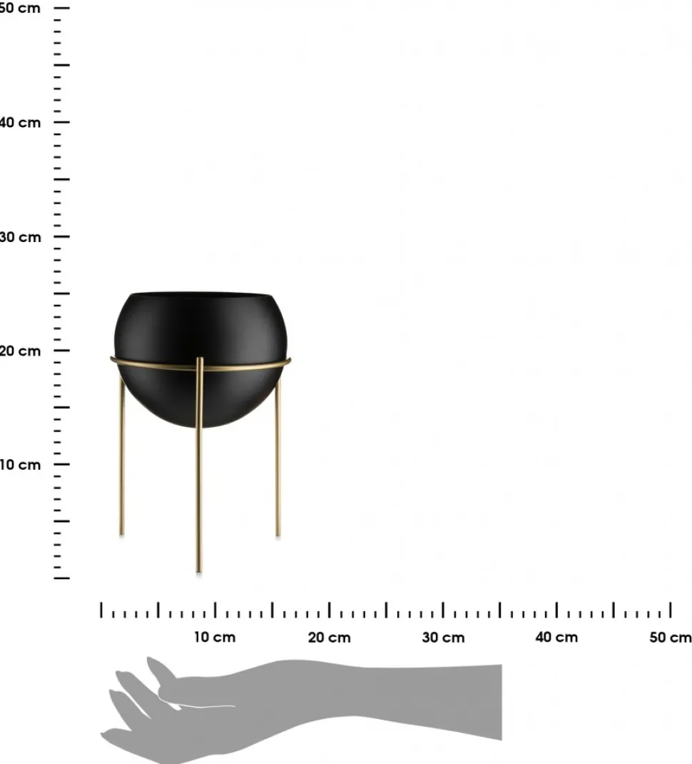 Kwietnik stojący 25 cm złoto czarny LOFT