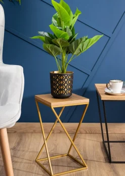 Kwietnik stojący 40cm blat Lancelot LOFT złoty