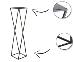 Kwietnik stojący czarny 100 cm LOFTOWY metalowy