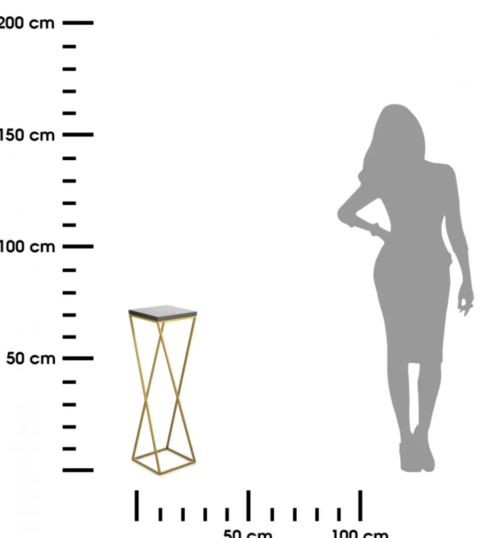 Kwietnik stojący na rośliny 70 cm MDF złoty GLAM