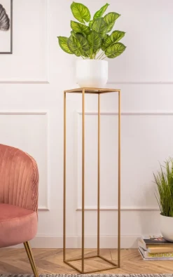 Kwietnik stojący nowoczesny 100 cm złoty GLAM
