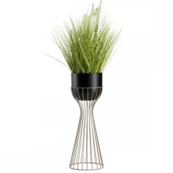 Kwietnik stojący z czarną osłonką 56 cm taupe