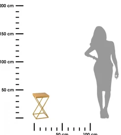 Kwietnik stojący złoty 40 cm z blatem dąb lancelot