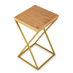 Kwietnik stojący złoty 40 cm z blatem dąb lancelot