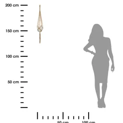Kwietnik wiszący z białą doniczką 74 cm