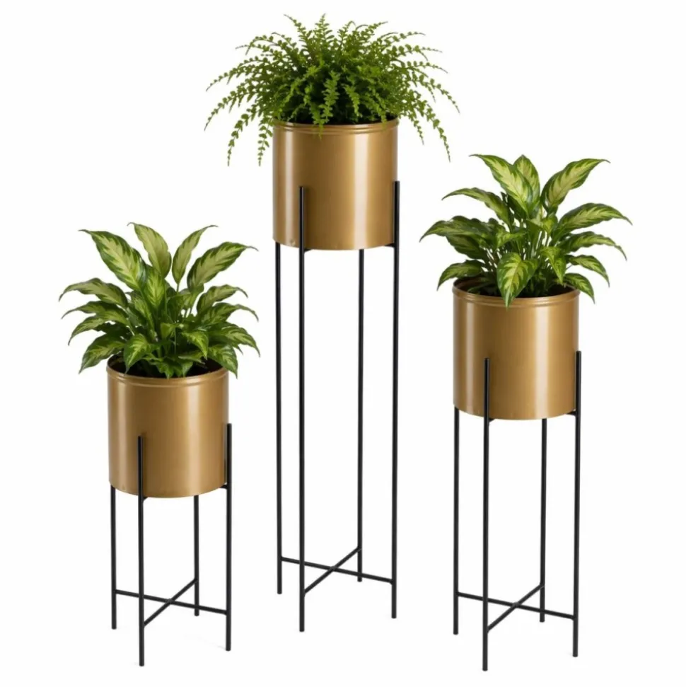 Kwietnik z osłonka 95 cm czarno złoty GLAMOUR