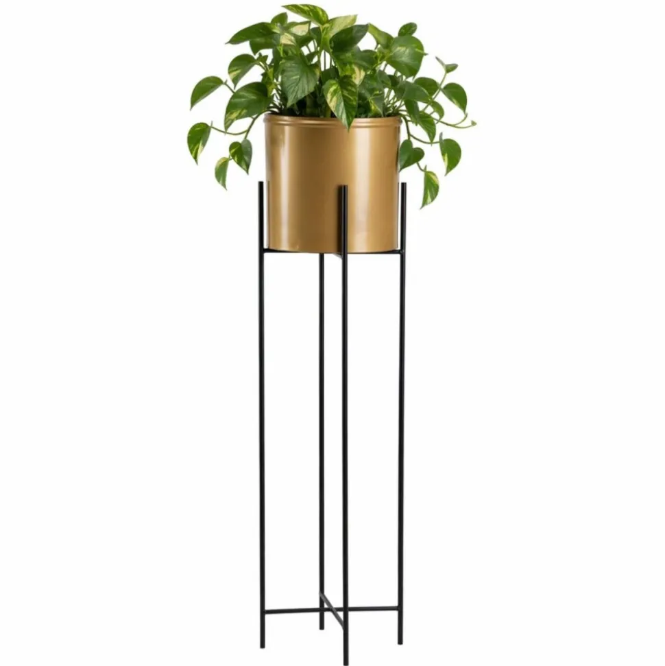 Kwietnik z osłonka 95 cm czarno złoty GLAMOUR
