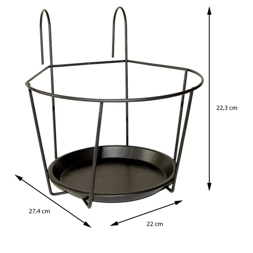Kwietnik balkonowy geometryczny 22xh22cm * Esschert Design Online