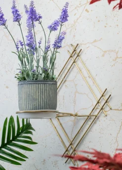 Kwietnik ścienny metalowy złoty LOFT 41 cm * Dąstal Clearance