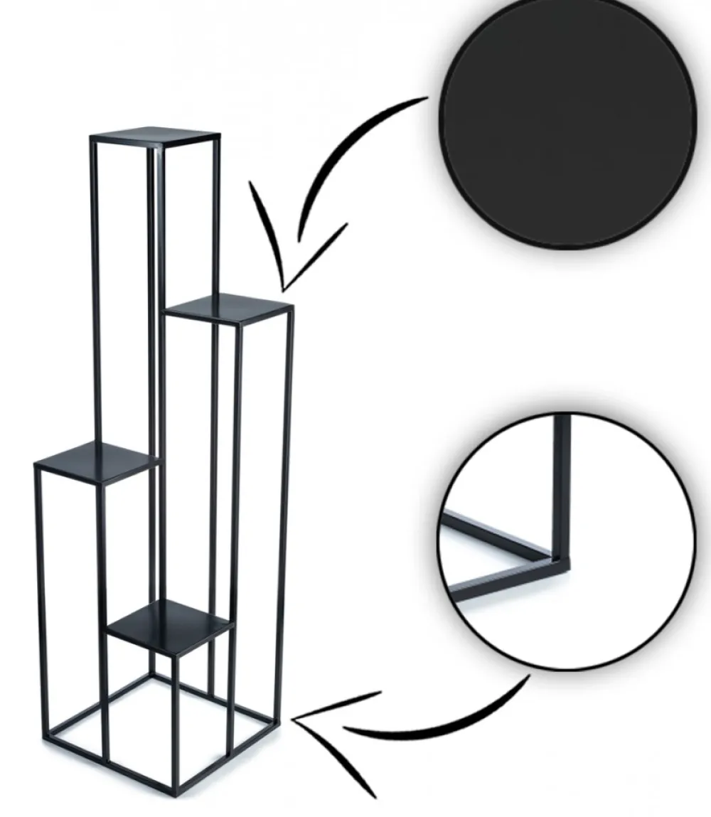 Kwietnik KASKADA stojak czarny 150 cm LOFT * HowHomely Outlet