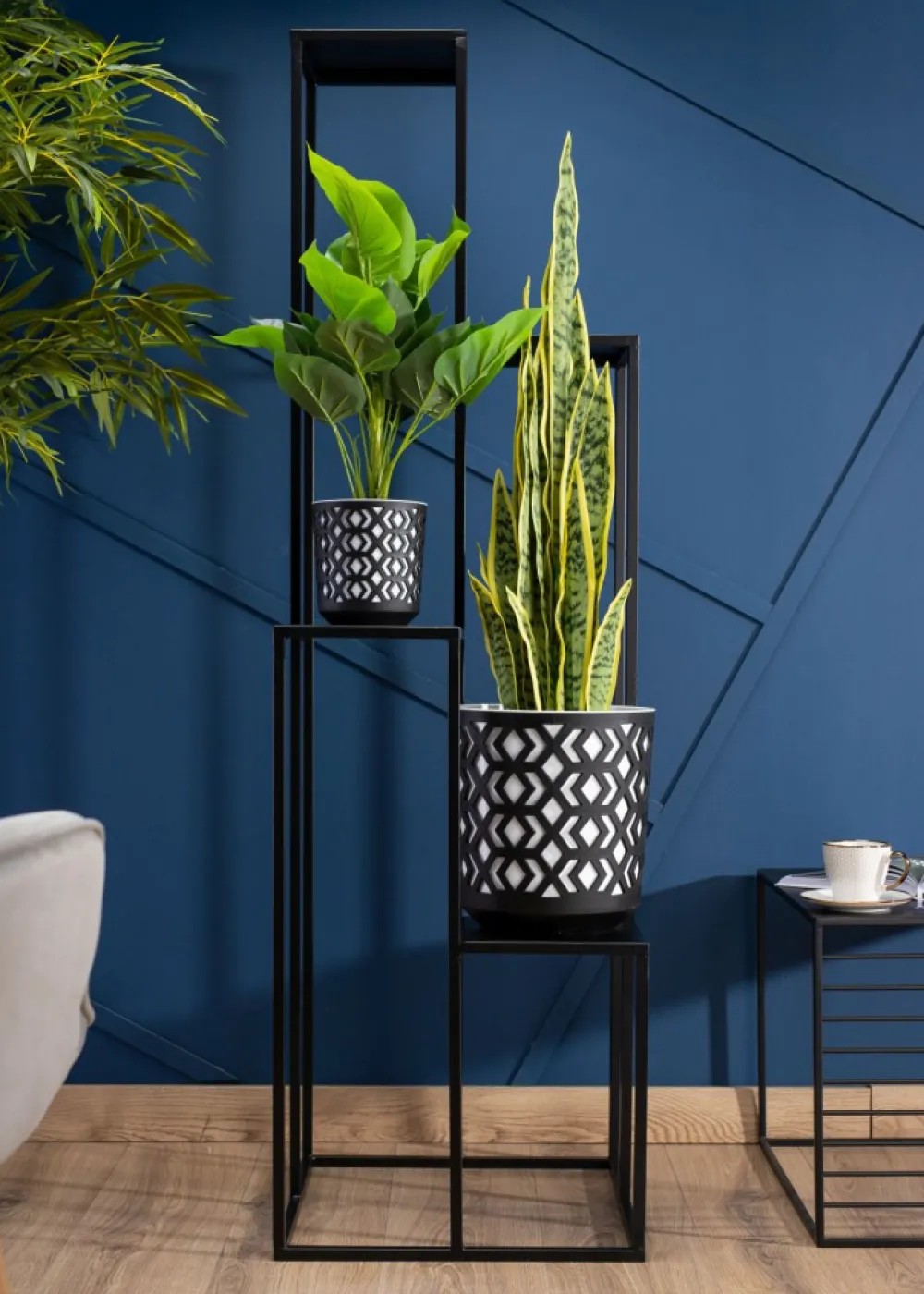 Kwietnik KASKADA stojak czarny 150 cm LOFT * HowHomely Outlet