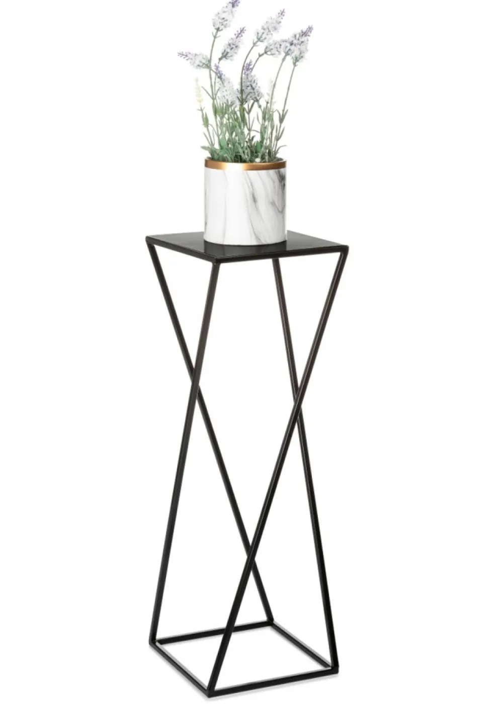 Kwietnik loftowy stojący czarny 70 cm metalowy * HowHomely