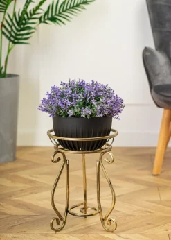 Kwietnik metalowy 37 cm ZŁOTY * Dąstal New