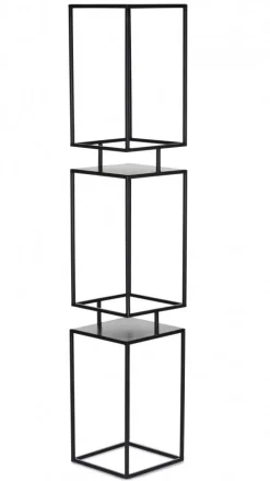 Kwietnik metalowy czarny stojak piętrowy 134 cm LOFT * HowHomely Best