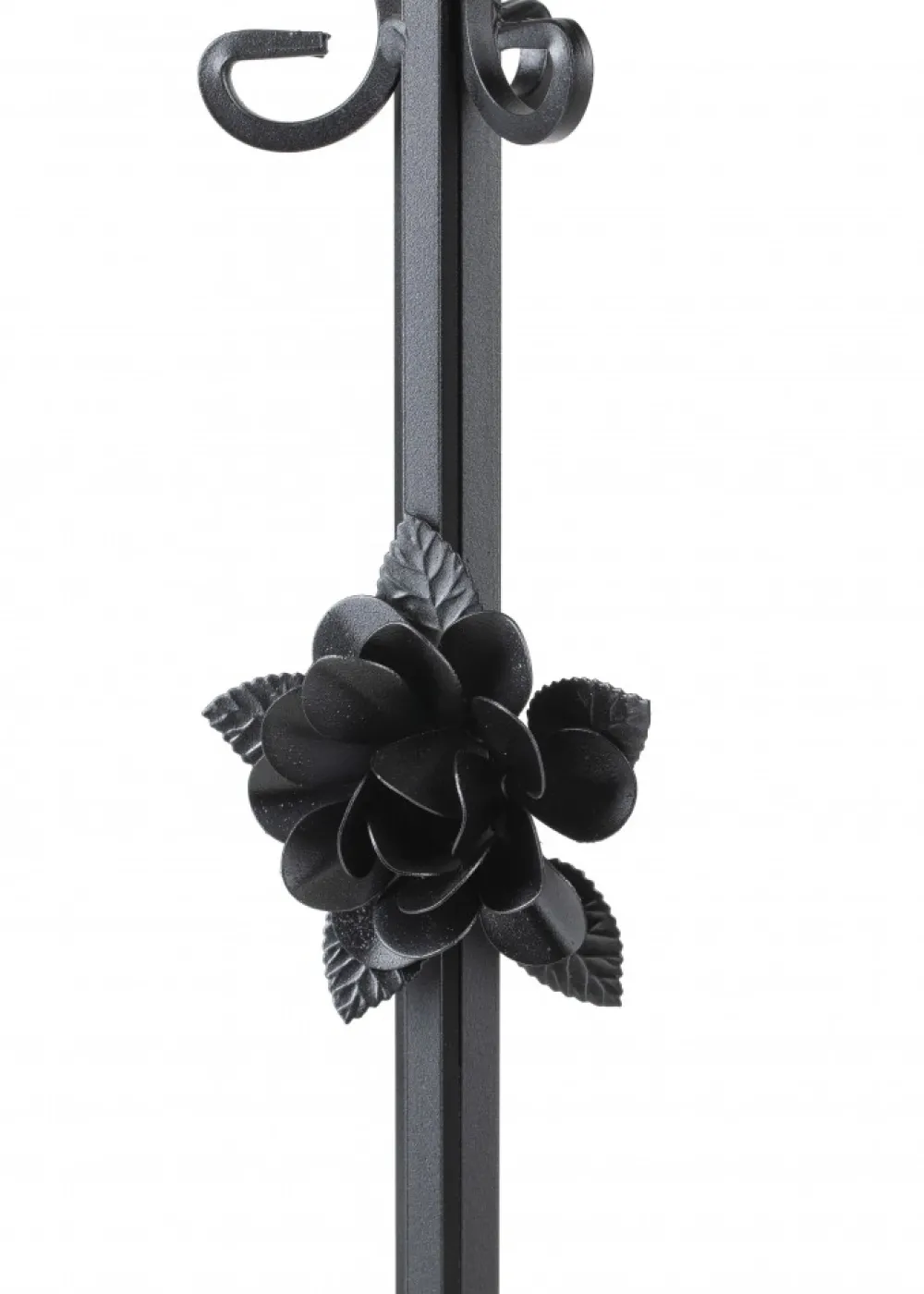 Kwietnik metalowy czarny z różą 95 cm * HowHomely New