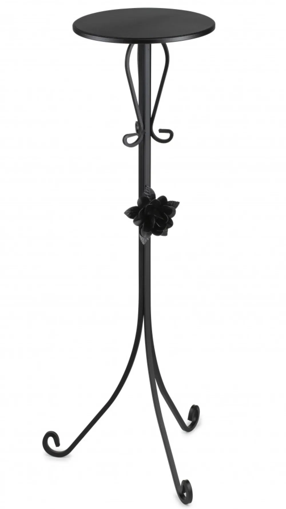 Kwietnik metalowy czarny z różą 95 cm * HowHomely New