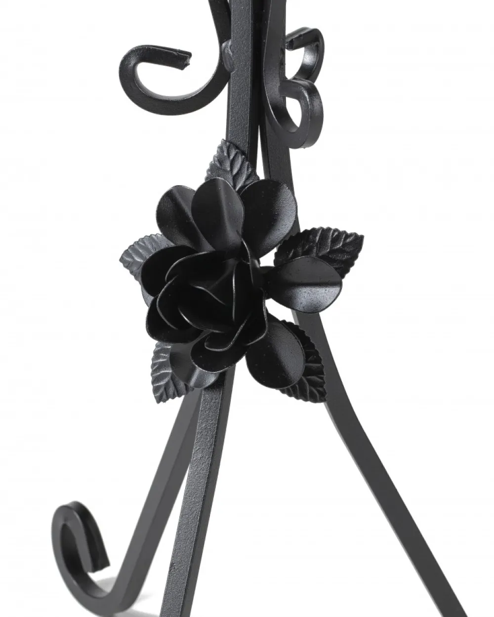 Kwietnik metalowy czarny z różą 55 cm * HowHomely Online