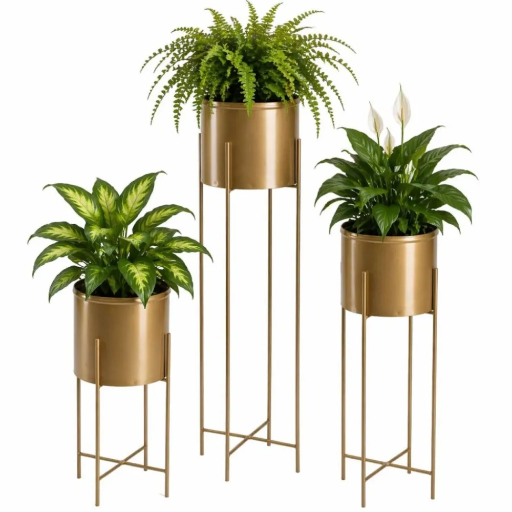Kwietnik na kwiaty osłonka 75 cm złotym GLAMOUR * HowHomely Online
