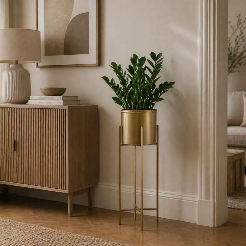 Kwietnik na kwiaty osłonka 75 cm złotym GLAMOUR * HowHomely Online