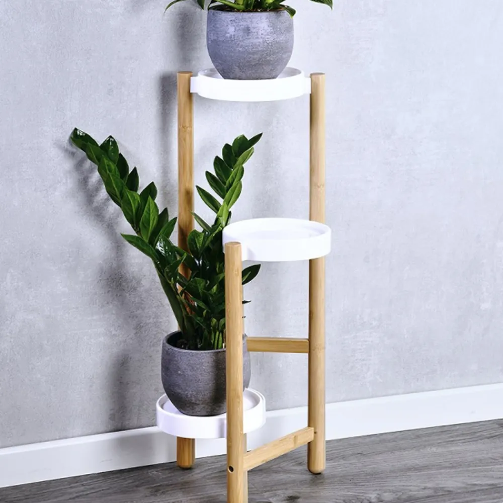 Kwietnik na trzy donice beżowo biały 70 cm * Kesper Discount